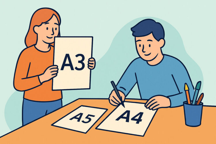 Paperikoot A-sarjassa – A3, A4 ja A5 käytössä